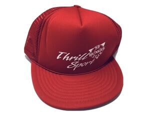Vtg. Royal Pacific Enterprises Thrill Sport Hat No Fear Bungee Red Mesh Snapback